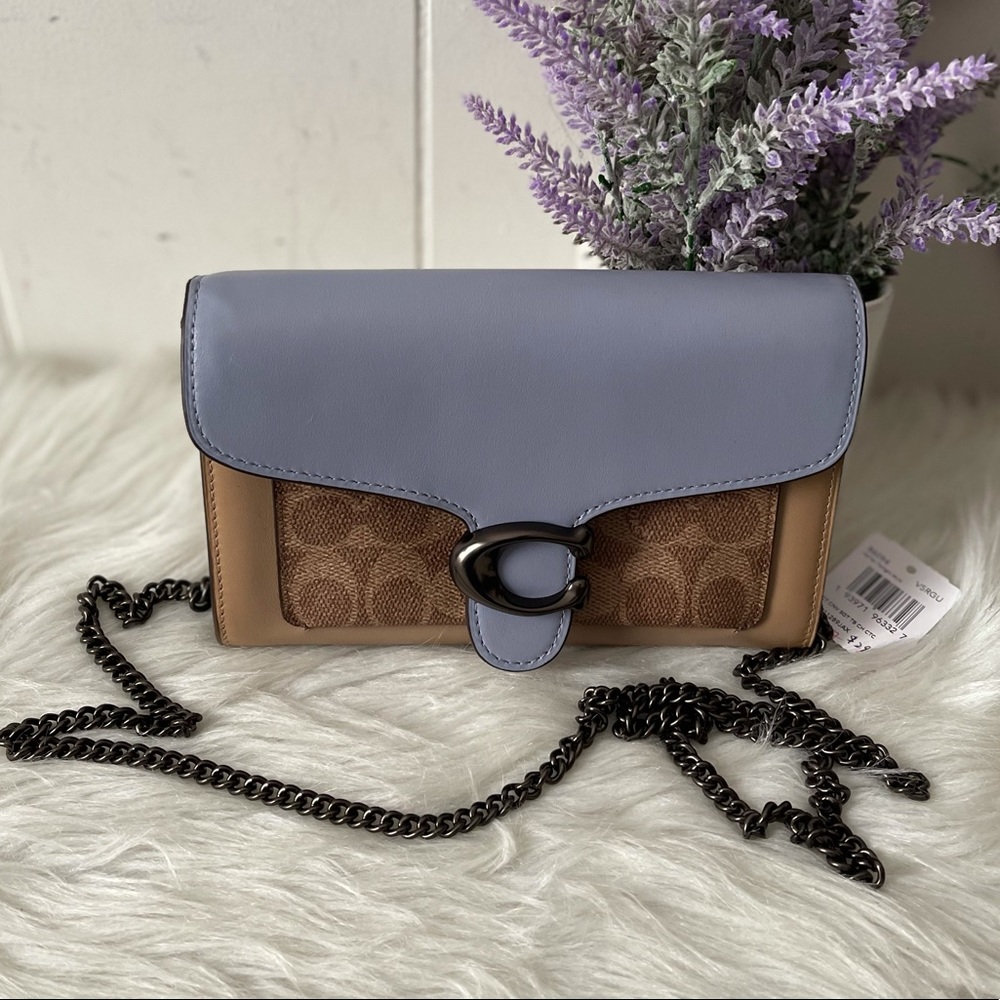 Coach Tabby Chain Clutch in Signature Canvas